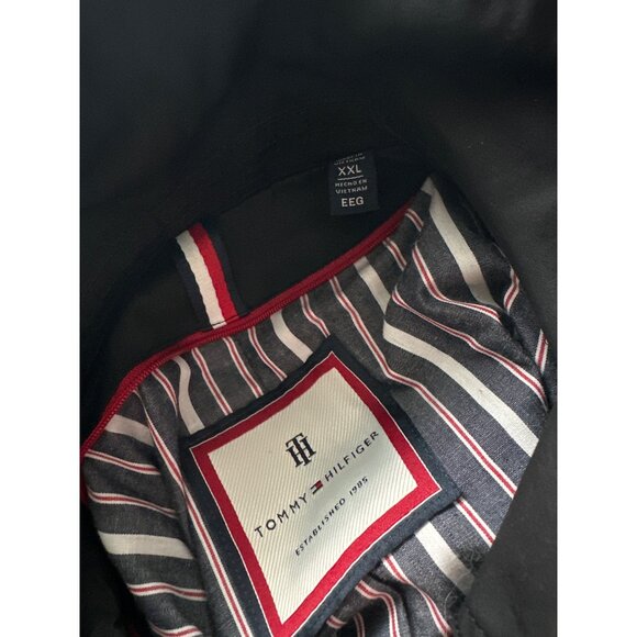 Tommy Hilfiger Black Hooded Aline Soft Softshell Rain Coat Lined Zip Snap XXL - Picture 7 of 8